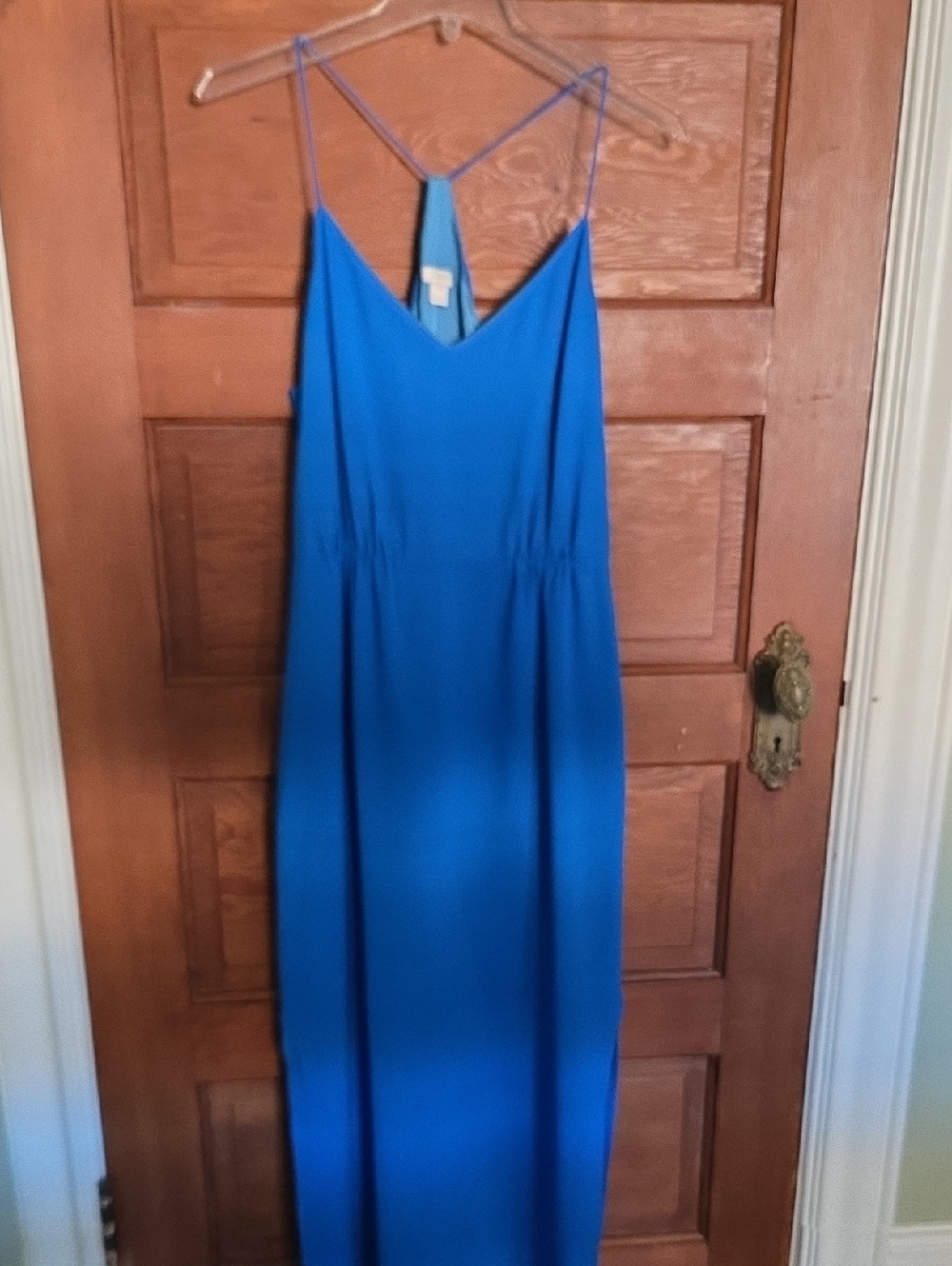 J. Crew Cobalt Blue Spaghetti-Strap Midi Dress